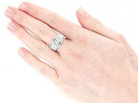 Vintage Diamond Gents Ring Wearing Image