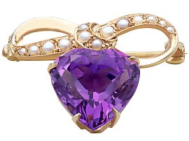 Antique Lapel Brooch with Amethysts