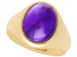 4.33ct Amethyst and 18ct Yellow Gold Dress Ring - Antique 1936