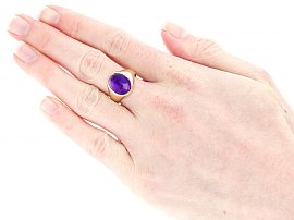 Wearing Antique Amethyst Gold Ring