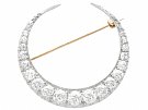 6.30ct Diamond and 9ct Yellow Gold Crescent Brooch - Antique Victorian (Circa 1890)