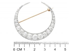 Diamond Crescent Brooch Size 