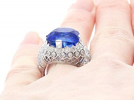 Sapphire Ring on the hand
