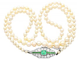 Pearl Necklace with Gemstone Clasp