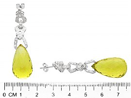 Antique Lemon Quartz Earrings Size 