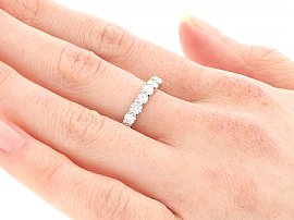French Diamond Eternity Ring Wearing 
