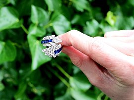 Vintage Sapphire and Diamond Cocktail Ring 