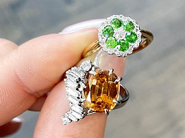 Garnet and Diamond Rings