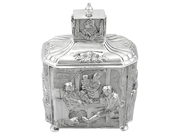 Large Silver Tea Caddy for Sale