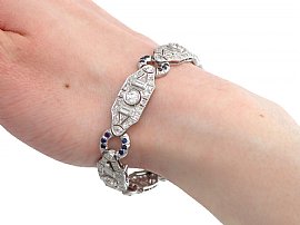 Sapphire and Diamond Bracelet on the Wrist