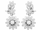 2.76 ct Diamond and 18 ct White Gold Drop Earrings - Vintage Portuguese Circa 1950