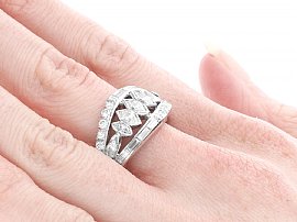 Multiple Marquise Ring On the Hand