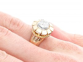 Wearing Gold Art Deco Diamond Solitaire Ring