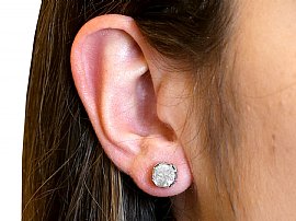 Wearing 2 Carat Diamond Stud Earrings
