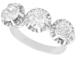 1.81 ct Diamond and Palladium Trilogy Ring - Antique Circa 1920