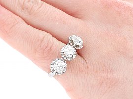 Wearing Diamond and Palladium Trilogy Ring