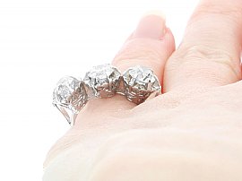 Diamond and Palladium Trilogy Ring On Hand 