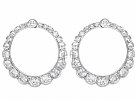 4.41ct Diamond and Platinum Hoop Earrings - Antique Circa 1920