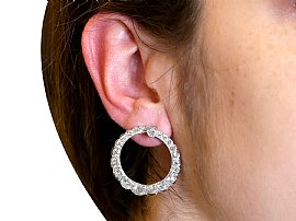 Antique Diamond Hoop Earrings Wearing
