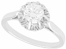 0.80 ct Diamond and 18 ct White Gold Solitaire Ring - Antique French Circa 1930