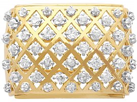 2.06ct Diamond and 18ct Yellow Gold Brooch - Antique French Import Circa 1920