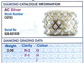 Antique Yellow Gold and Diamond Brooch Grading Data 