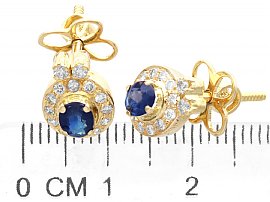 Vintage Sapphire Earring Size