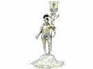 Sterling Silver Gilt Figural Candlestick by Charles Thomas Fox & George Fox- Antique Victorian (1845)