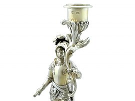Figural Gilt Silver Candle Holder 