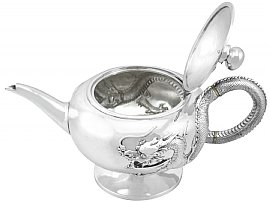 Chinese Silver Teapot Lidded