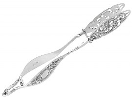 Sterling Silver Serving Tongs - Antique Victorian