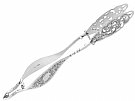 Sterling Silver Serving Tongs - Antique Victorian