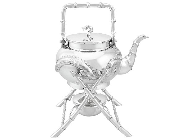 Antique Silver Tea Kettle on Stand