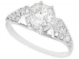 1ct Diamond and Platinum Solitaire Ring - Antique Circa 1930