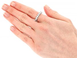 Platinum Full Diamond Eternity Ring Wearing 