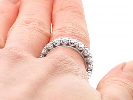Full Diamond Eternity Ring Wearing 