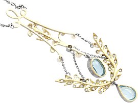 Diamond and Aquamarine Necklace 