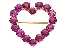 9.12 ct Garnet and 12 ct Yellow Gold Brooch - Antique Circa 1910