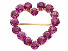 9.12 ct Garnet and 12 ct Yellow Gold Brooch - Antique Circa 1910