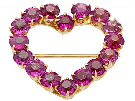 Antique Garnet and Yellow Gold Brooch 