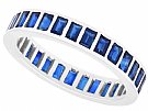 1.90ct Sapphire and 18ct White Gold Full Eternity Ring - Vintage French Circa 1940