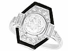 Onyx Diamond Ring in Platinum