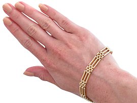 9ct Gold 3 Bar Gate Bracelet Wearing