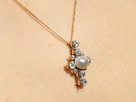 Victorian Pearl Pendant Wearing 
