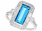 1.97 ct Aquamarine and 0.94 ct Diamond, Platinum Dress Ring - Antique and Contemporary