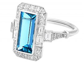 Aquamarine and Diamond Ring Platinum