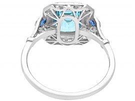 Emerald Cut Aquamarine Ring with Diamonds