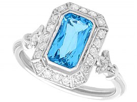 1.16 ct Aquamarine and 0.30 ct Diamond, Platinum Dress Ring - Antique and Contemporary 