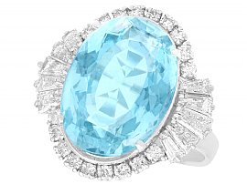 11.76ct Aquamarine and 1.45ct Diamond, Platinum Cocktail Ring - Contemporary Circa 2000