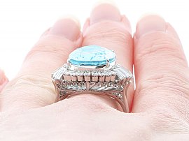 Aquamarine Ring on finger